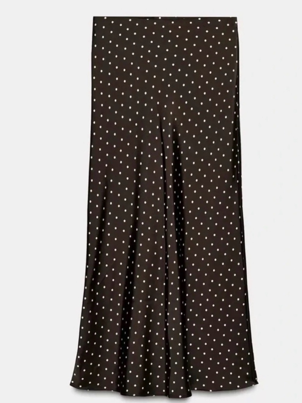 Zara Black Polka Dot Satin Maxi Skirt - Picture 5 of 9